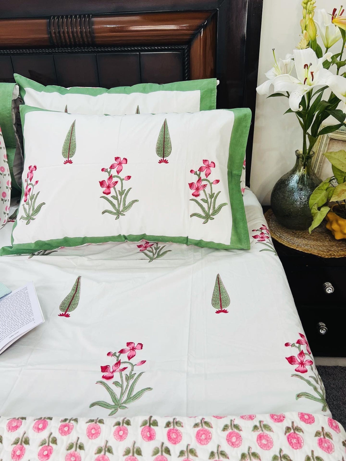 Green Garden Cotton Bedsheet Set