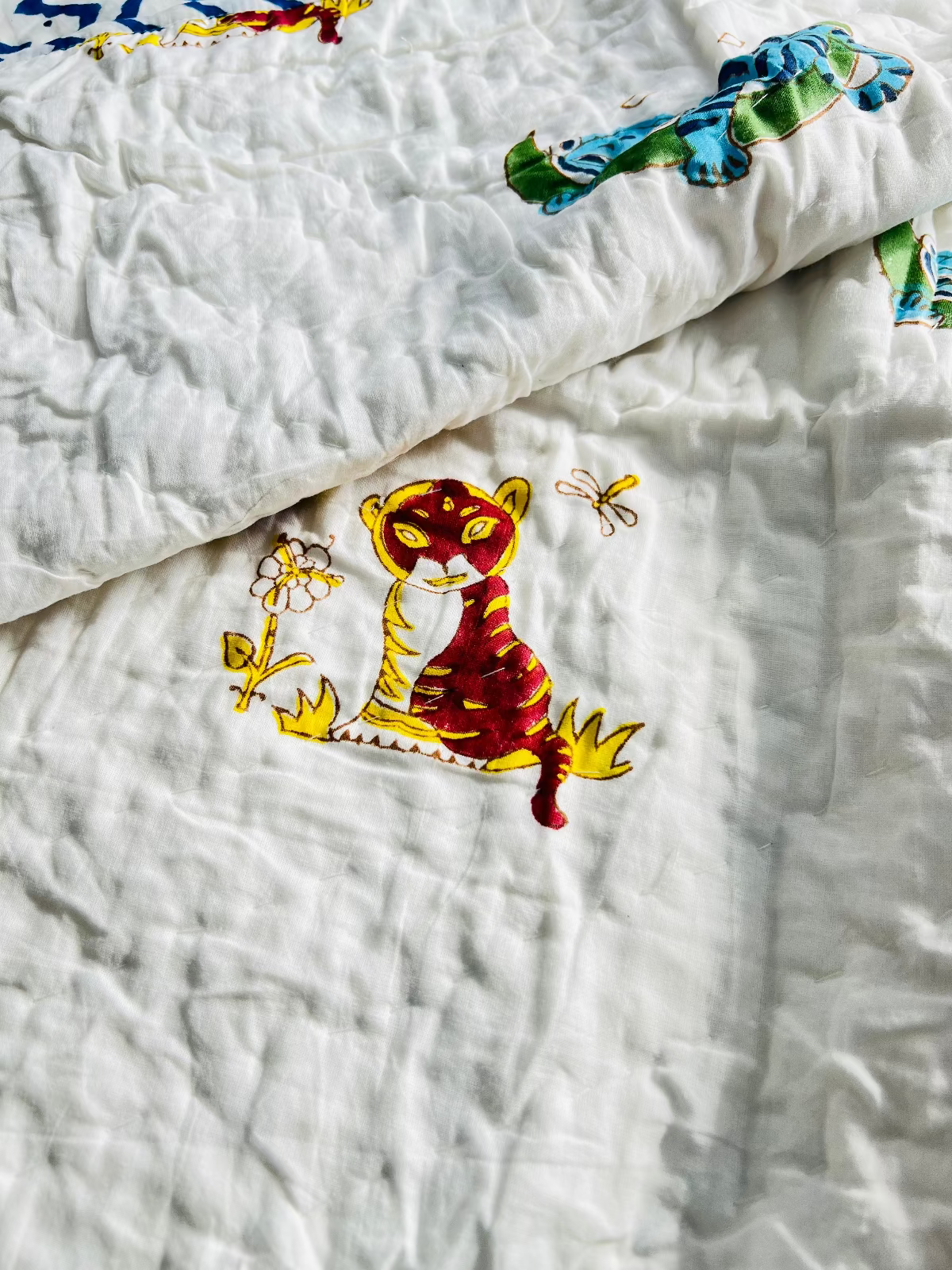 BooBoo Kids Muslin Cotton Quilt handblock printed reversible cotton quilt for kids handcrafted in Jaipur