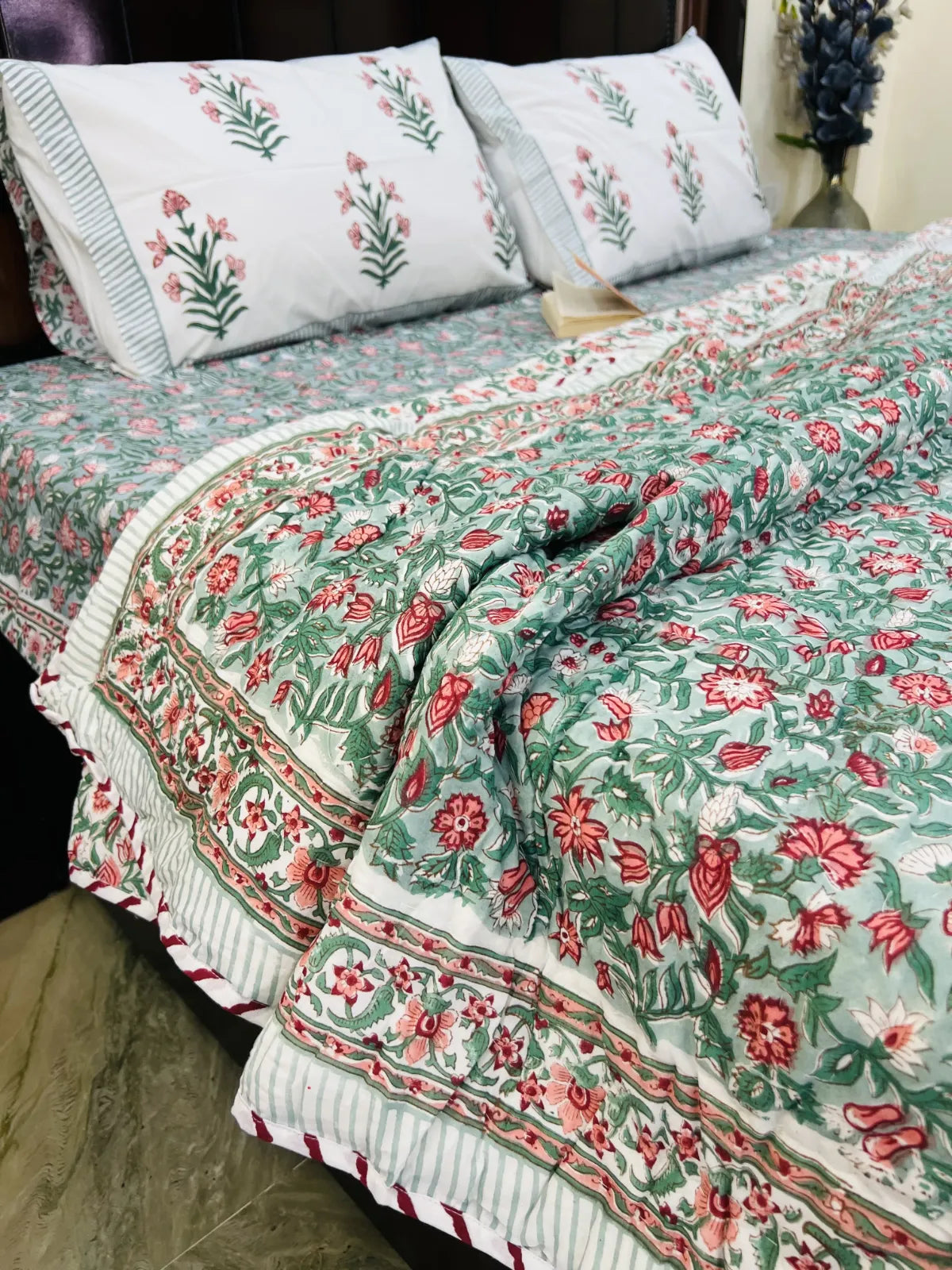 handblock cotton quilt