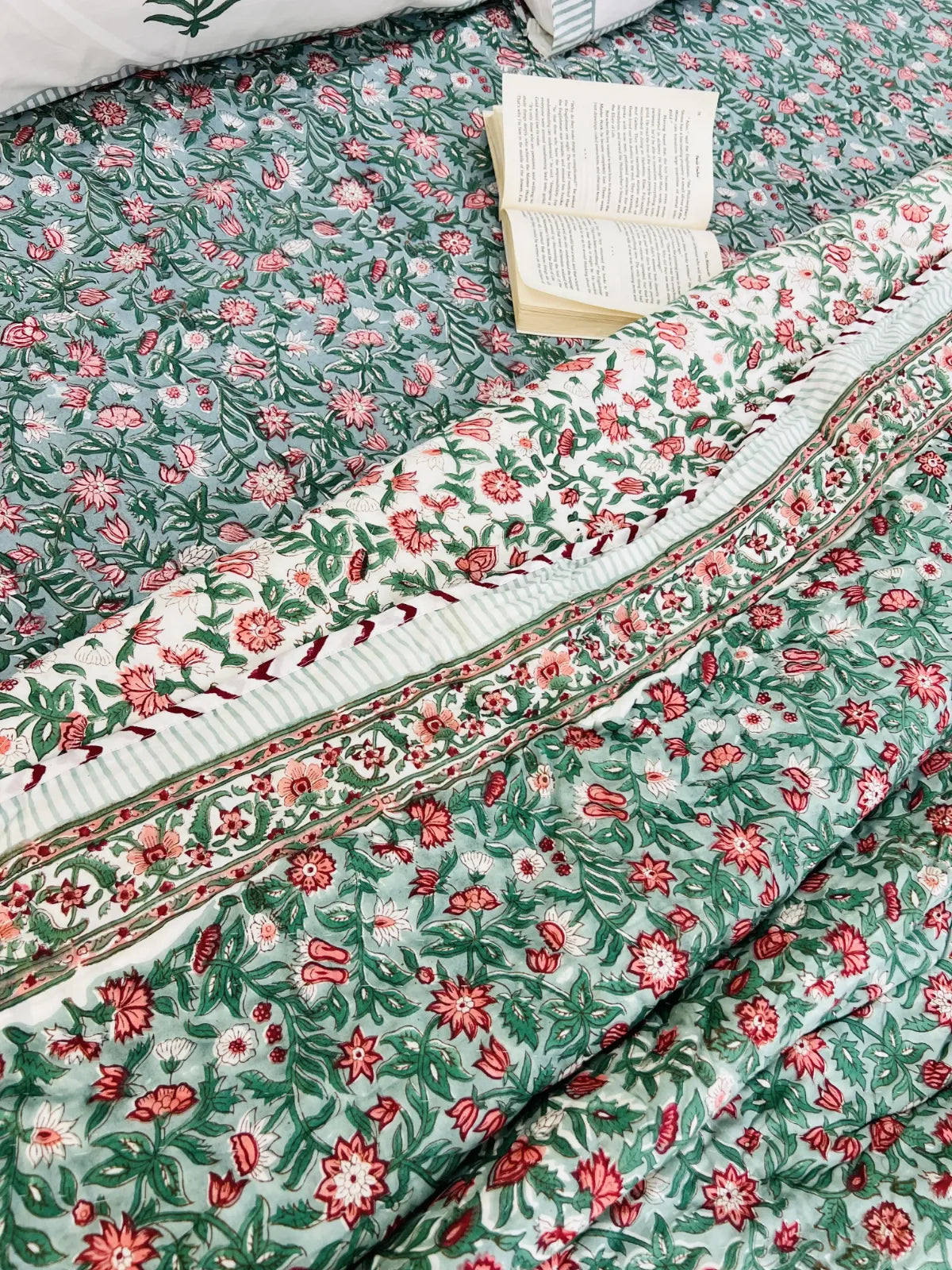 botanical handblock bedding set india
floral jaipuri quilt online