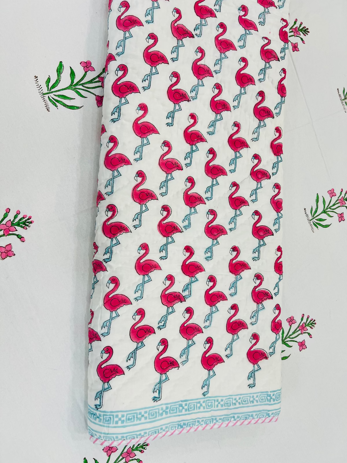 Sharvi Muslin Cotton Quilt handblock printed reversible cotton quilt handcrafted in Jaipur