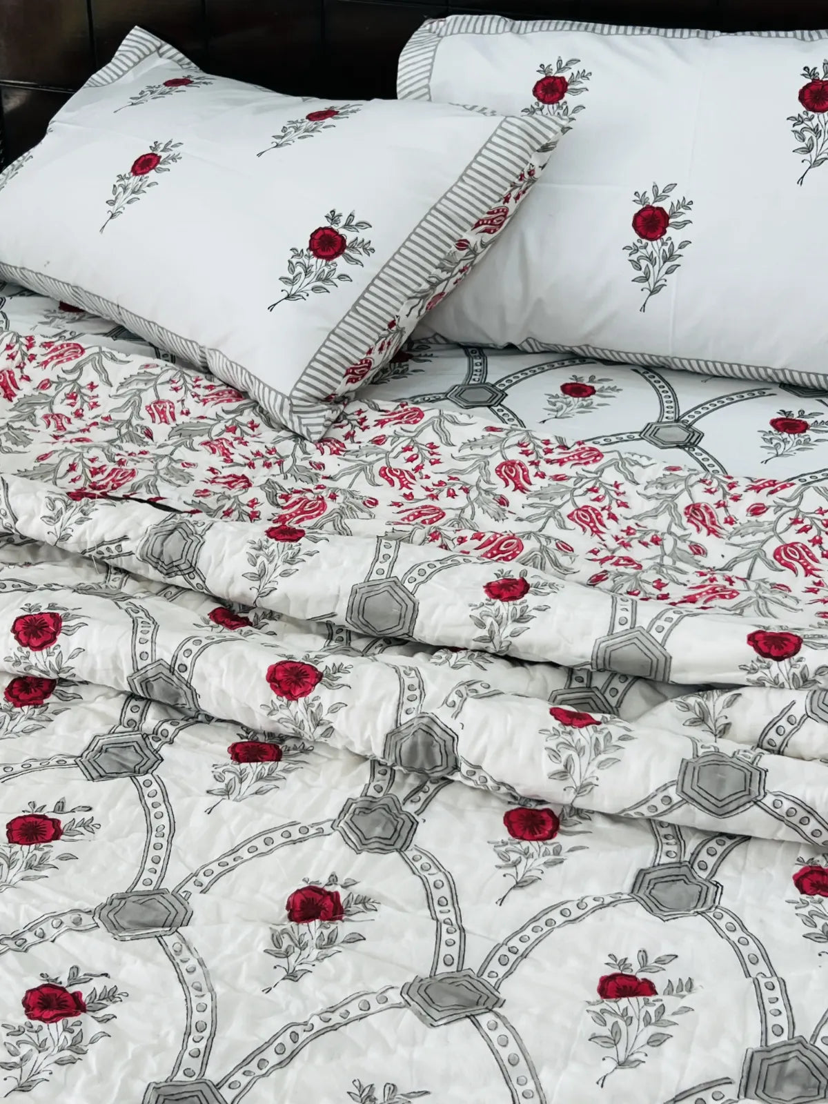 buy bedding set with quilt india jaipuri cotton