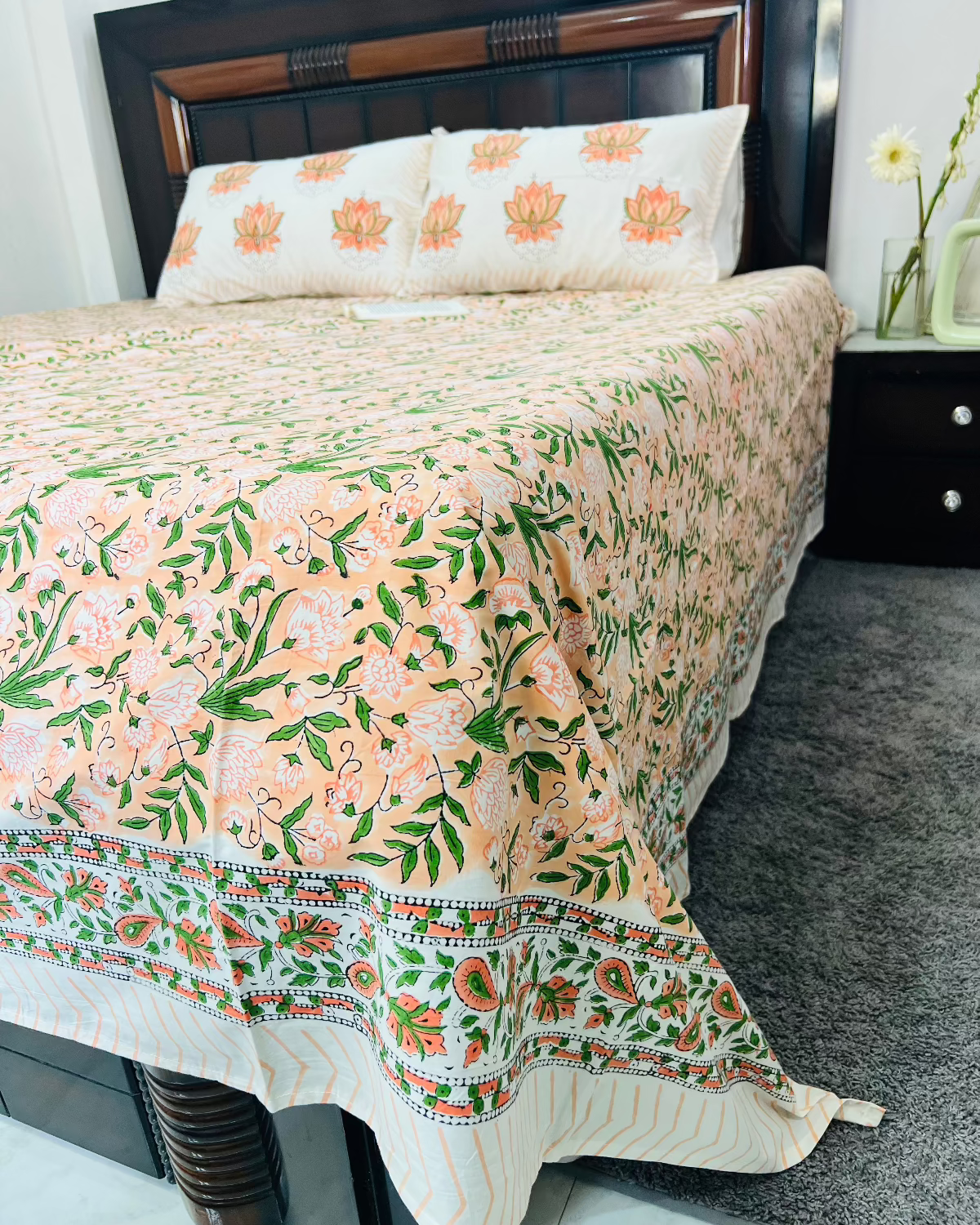 Hari Kamal Cotton Bedsheet Set