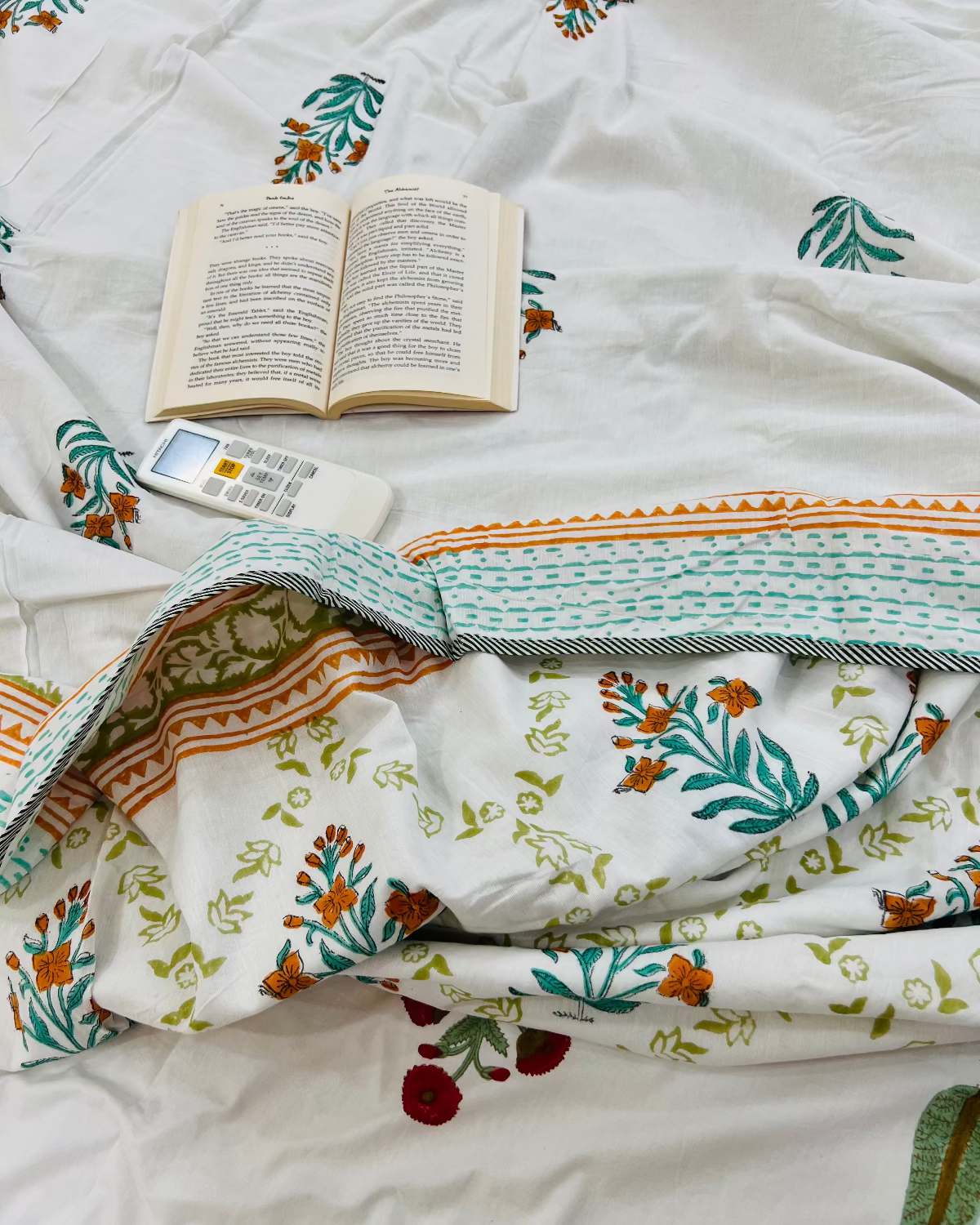 Kesari Buta Cotton Muslin Dohar