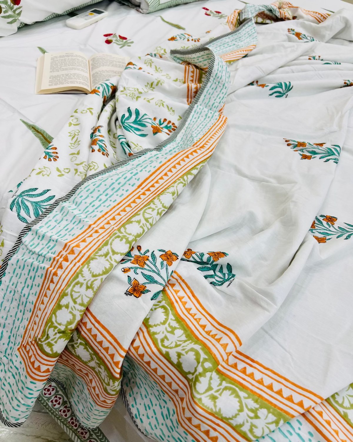 Kesari Buta Cotton Muslin Dohar