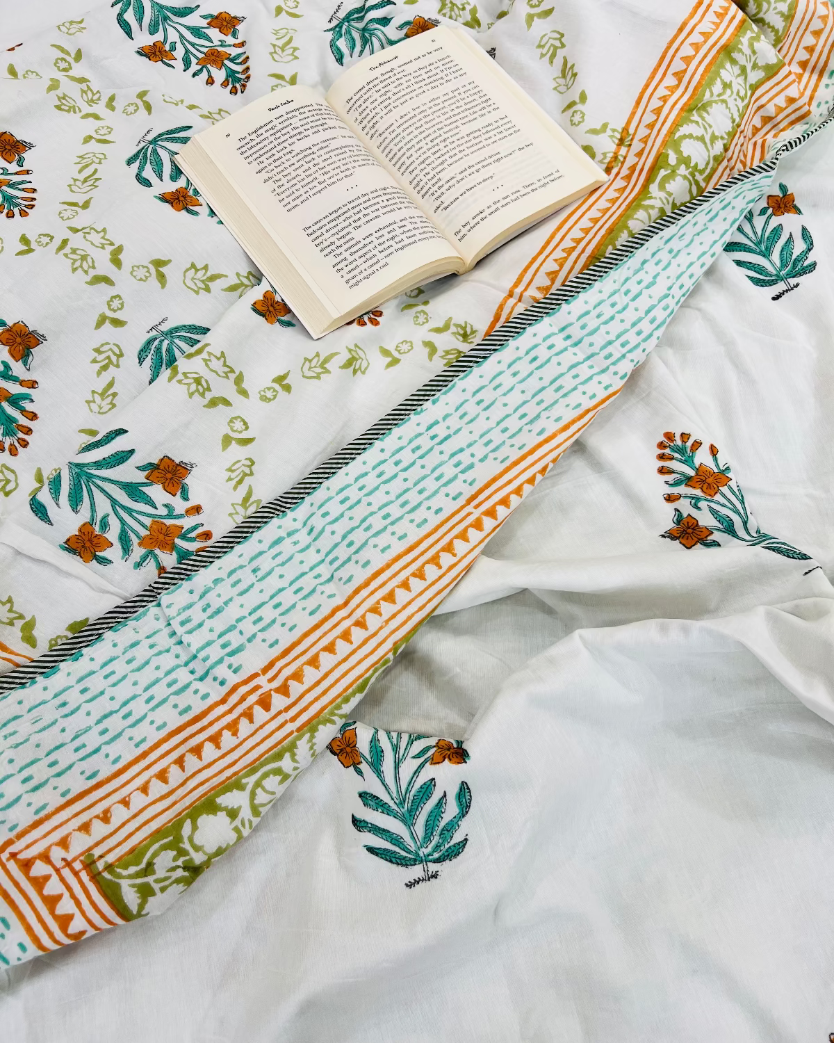 Kesari Buta Cotton Muslin Dohar