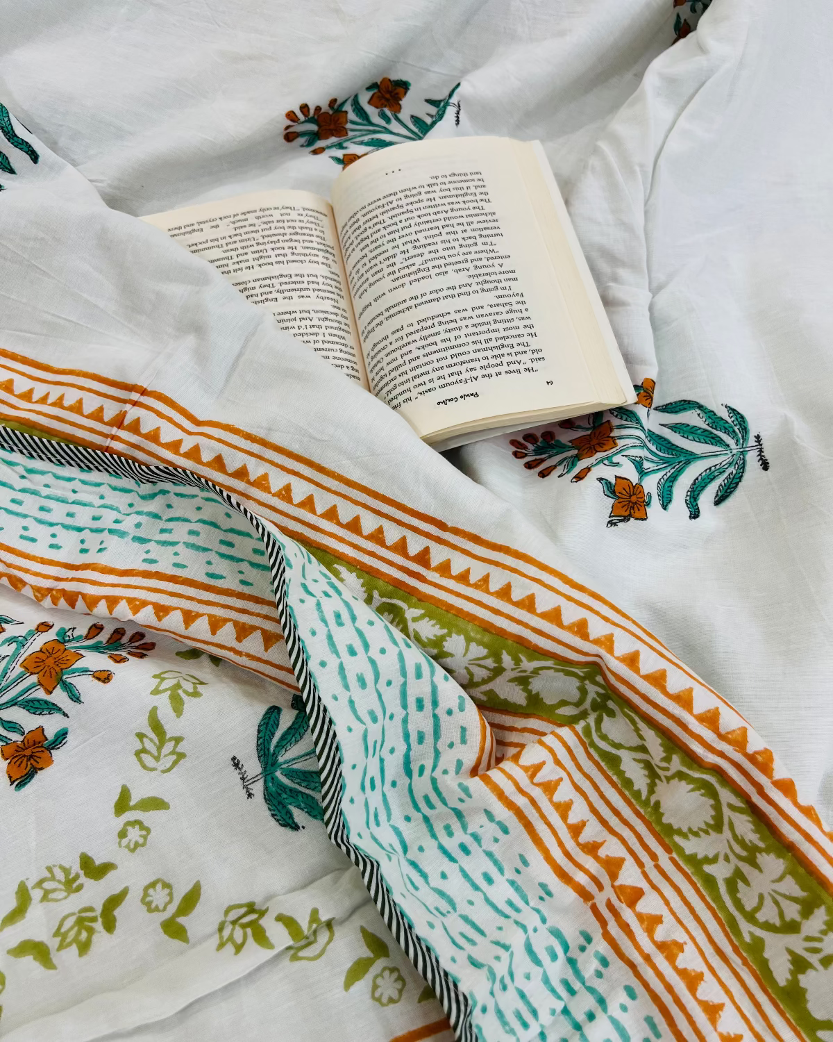 Kesari Buta Cotton Muslin Dohar