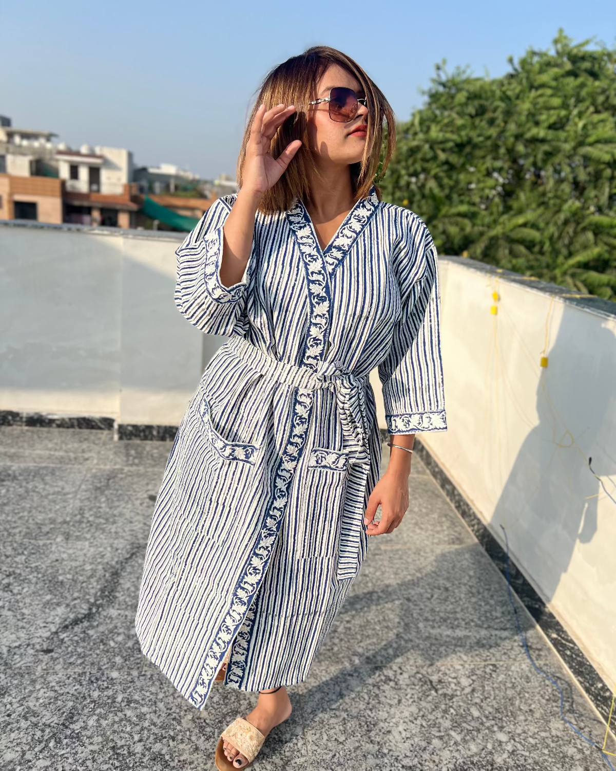 Eden Wrap Waffle Cotton Bath Robe