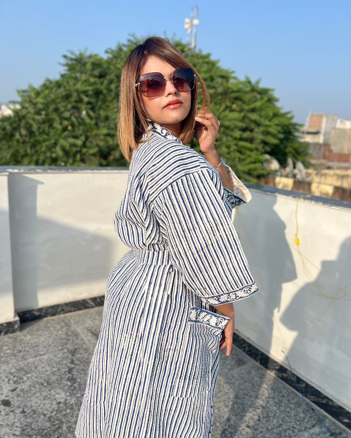 Eden Wrap Waffle Cotton Bath Robe