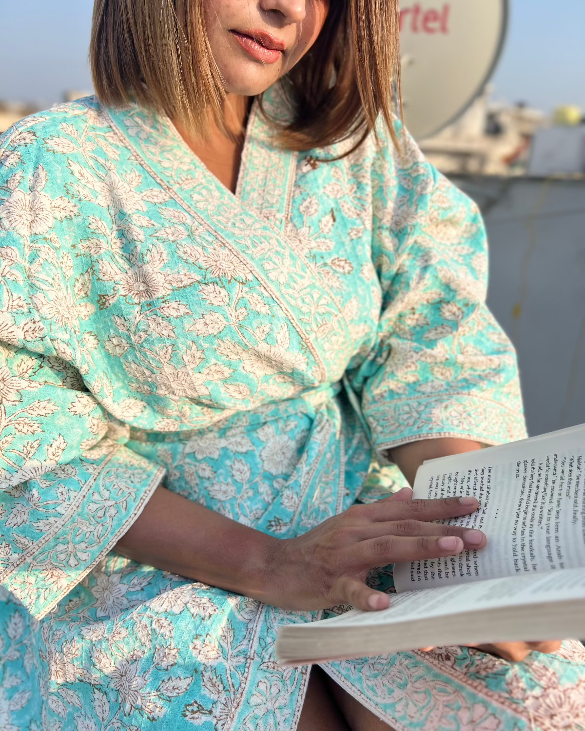 Iris Wrap Waffle Cotton Bath Robe