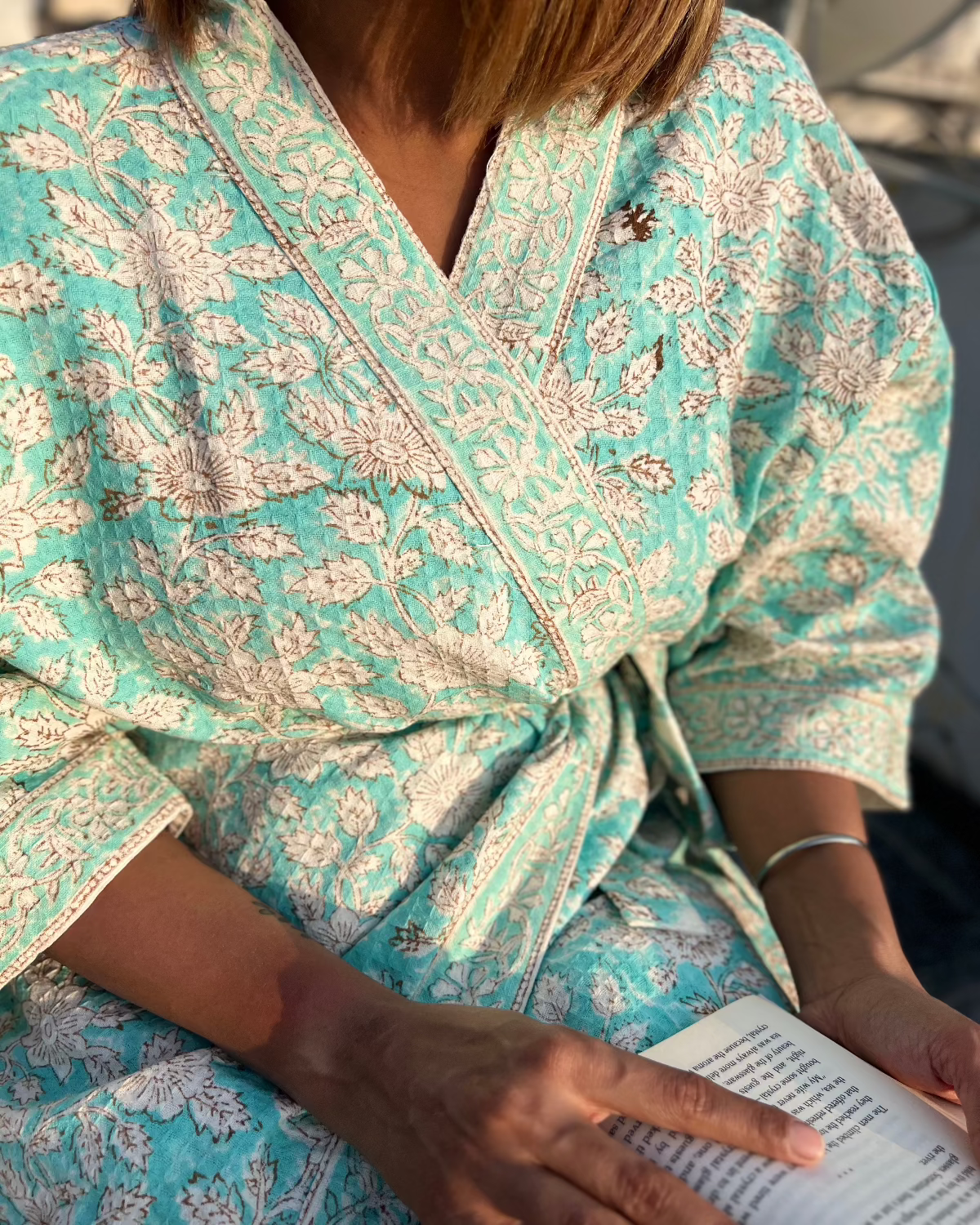 Iris Wrap Waffle Cotton Bath Robe