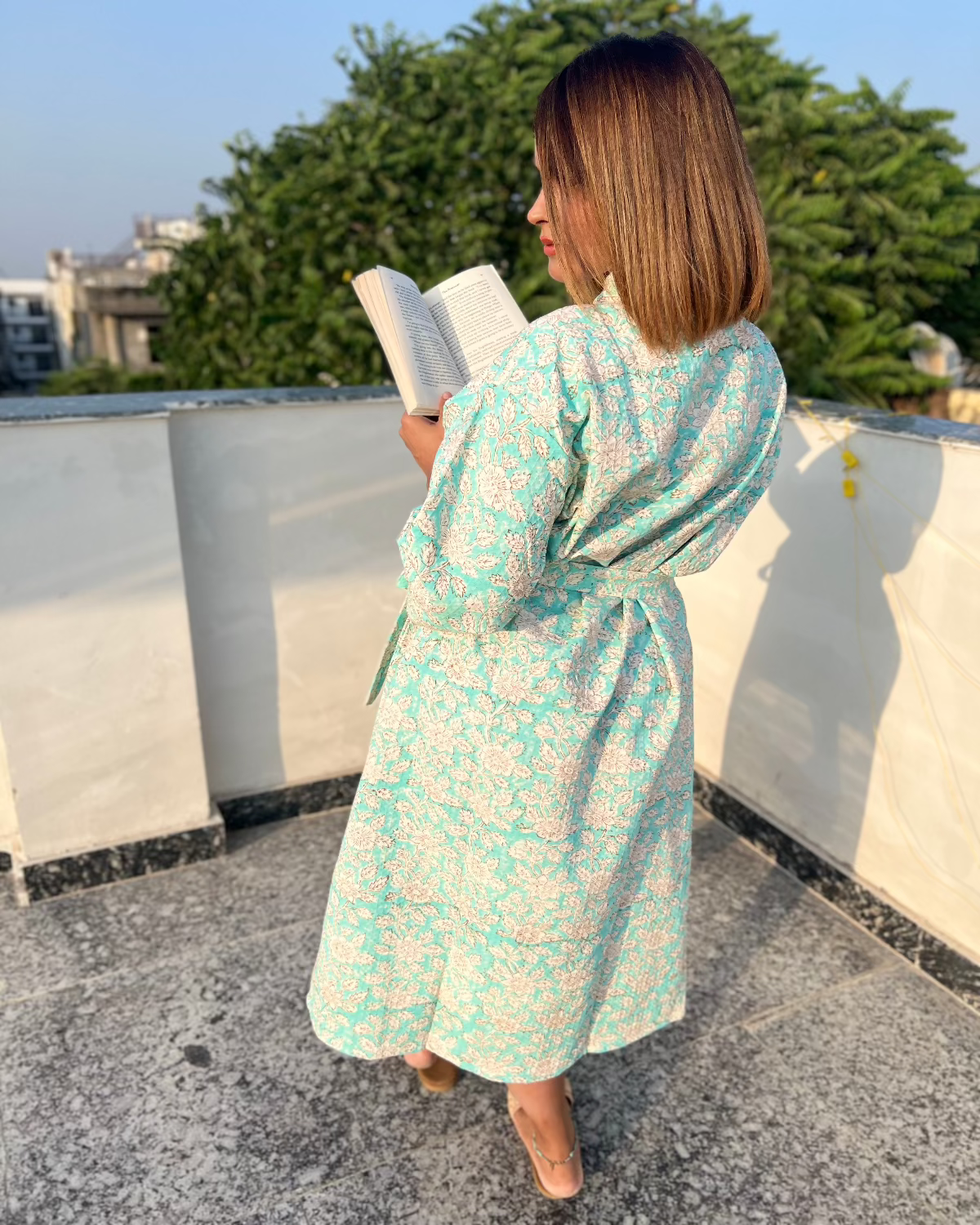 Iris Wrap Waffle Cotton Bath Robe