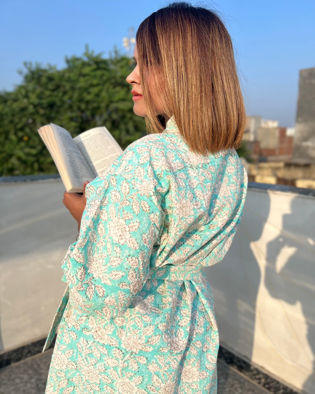 Iris Wrap Waffle Cotton Bath Robe