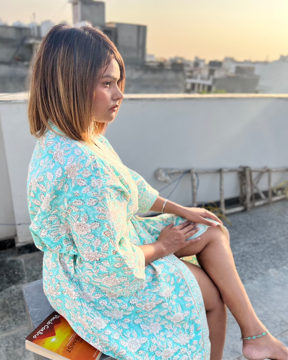 Iris Wrap Waffle Cotton Bath Robe