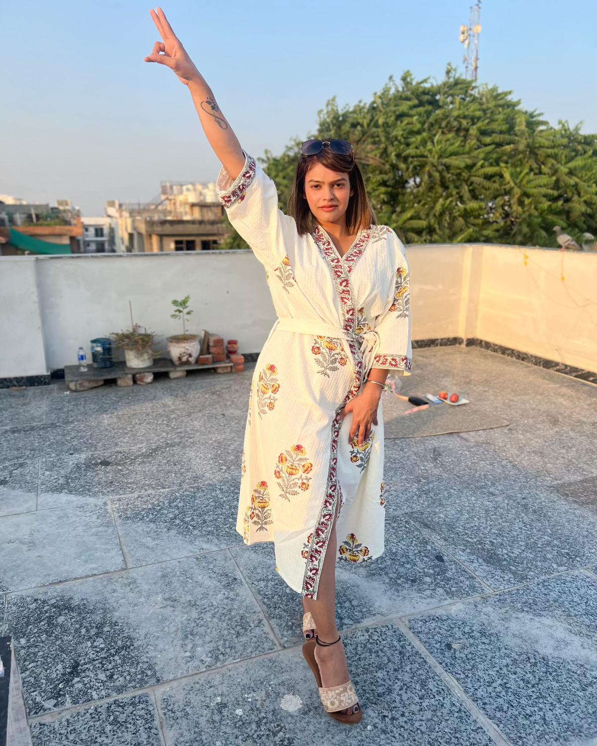 Amber Wrap Waffle Cotton Bath Robe