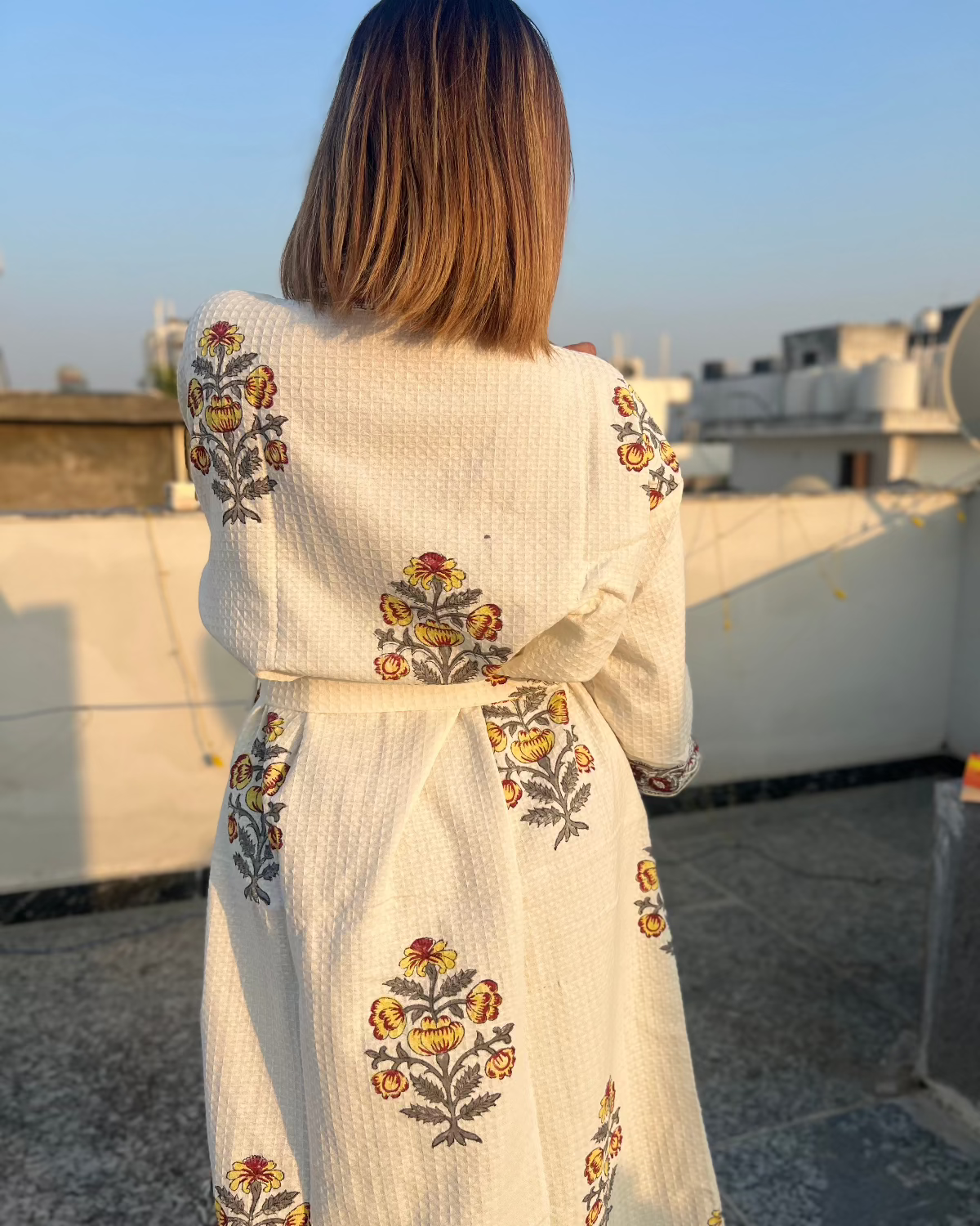 Amber Wrap Waffle Cotton Bath Robe