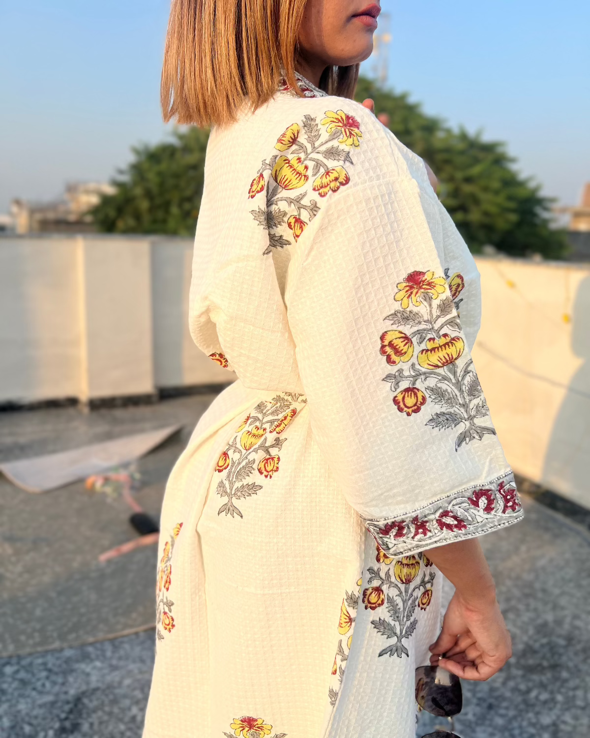 Amber Wrap Waffle Cotton Bath Robe