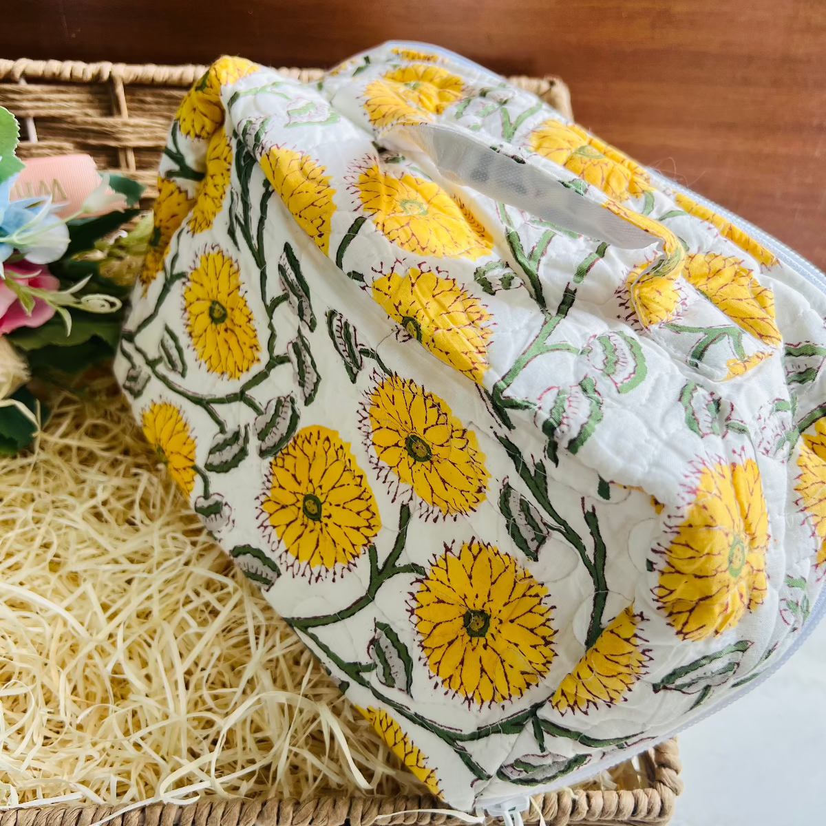 Peela Phool Quilted Vanity Bag