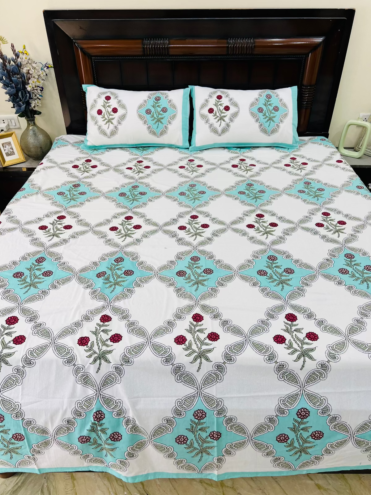 Diamond Cotton Bedsheet Set - King | Queen
