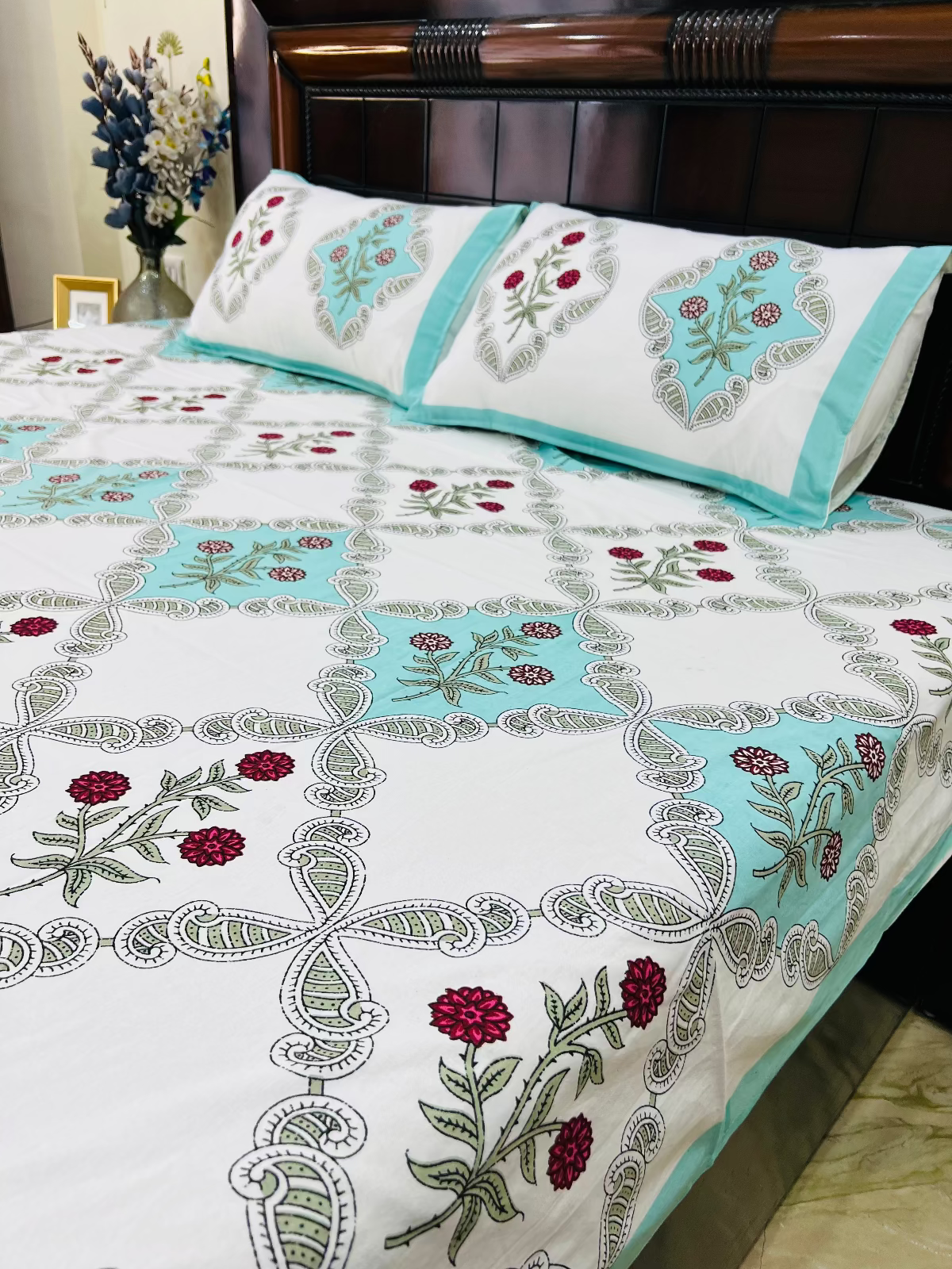 Diamond Cotton Bedsheet Set - King | Queen