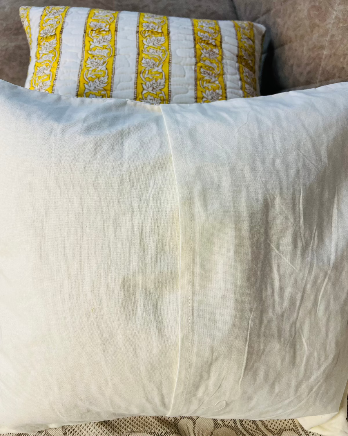 Ochre Oasis Quilted Cushion Cover