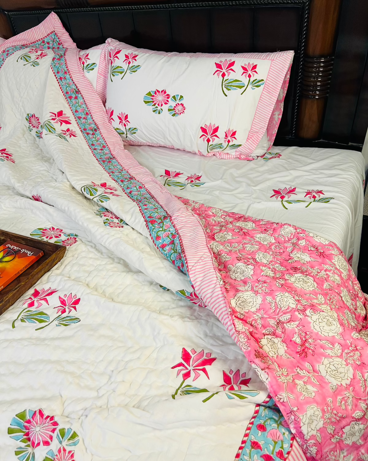 Two Lotus Quilt Bedding Set