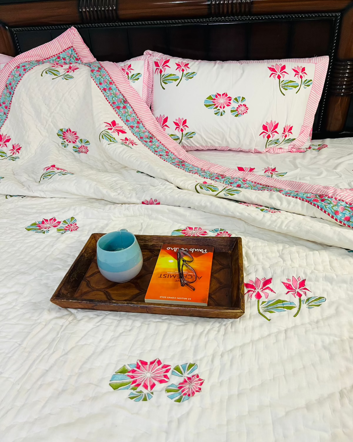 Two Lotus Quilt Bedding Set