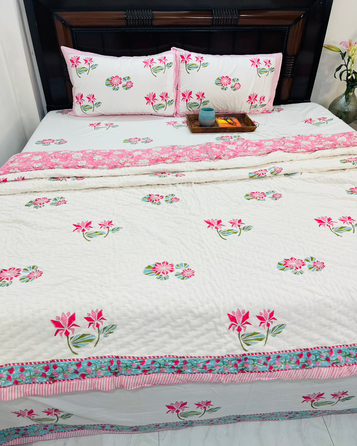 Two Lotus Quilt Bedding Set
