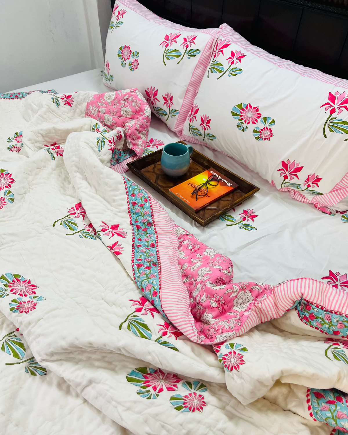 Two Lotus Quilt Bedding Set