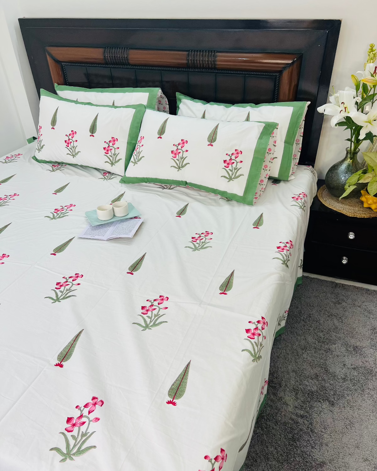 Green Garden Cotton Bedsheet Set