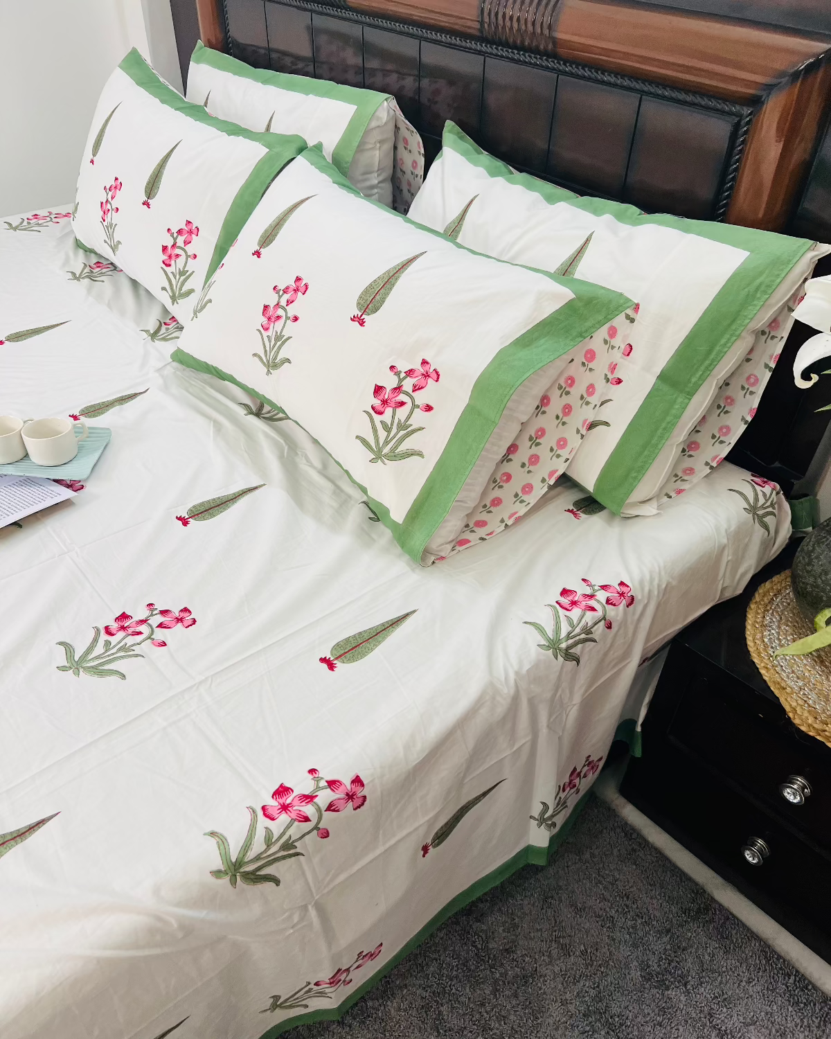 Green Garden Cotton Bedsheet Set