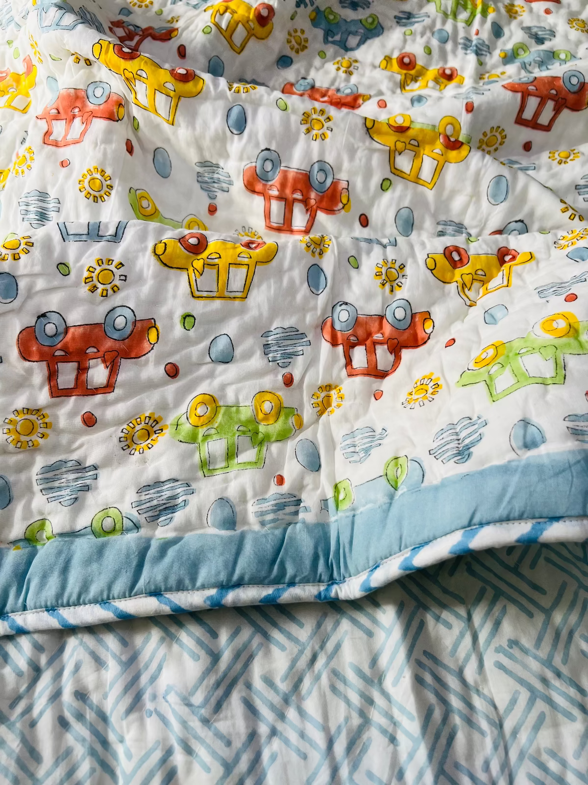 Vroomy Zoomy Kids Muslin Cotton Quilt