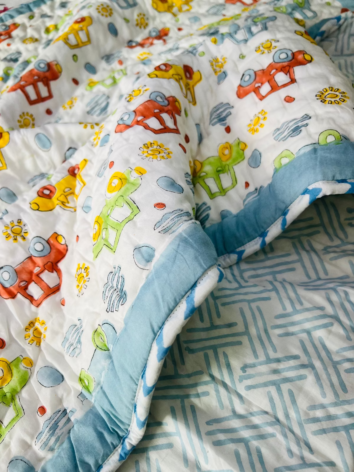 Vroomy Zoomy Kids Muslin Cotton Quilt