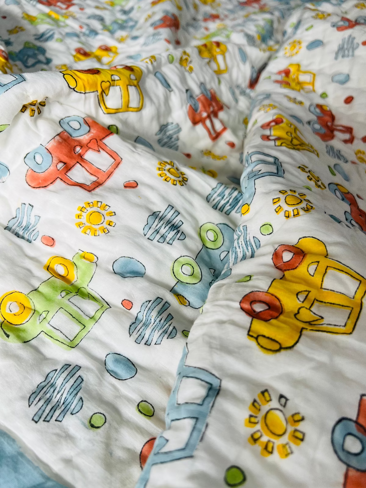 Vroomy Zoomy Kids Muslin Cotton Quilt