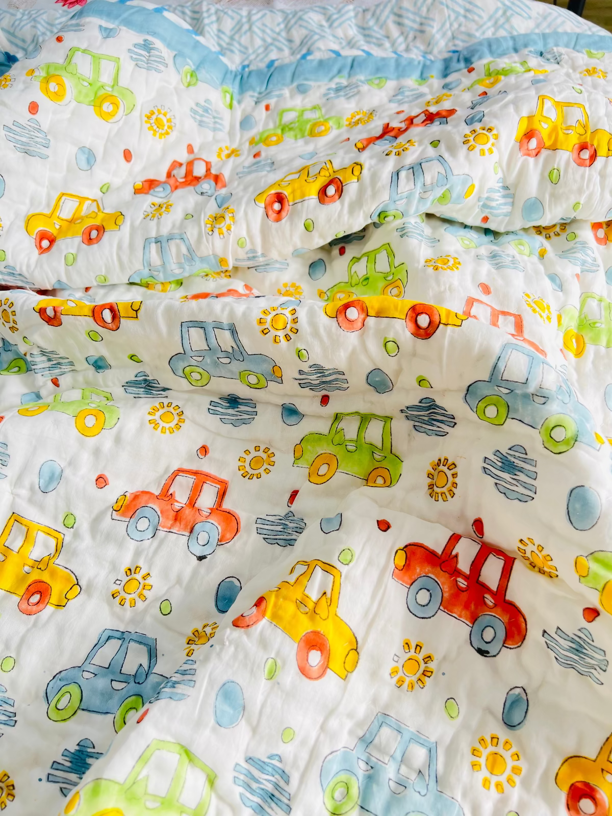 Vroomy Zoomy Kids Muslin Cotton Quilt
