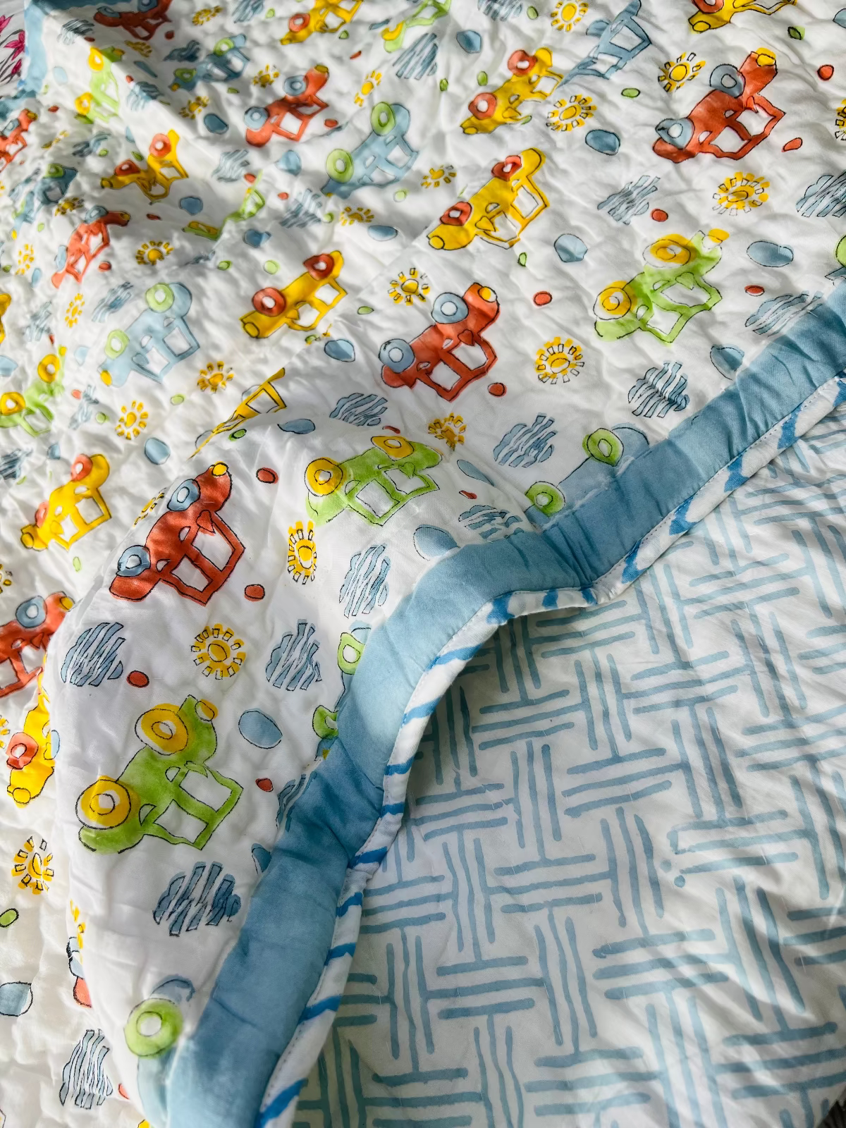Vroomy Zoomy Kids Muslin Cotton Quilt