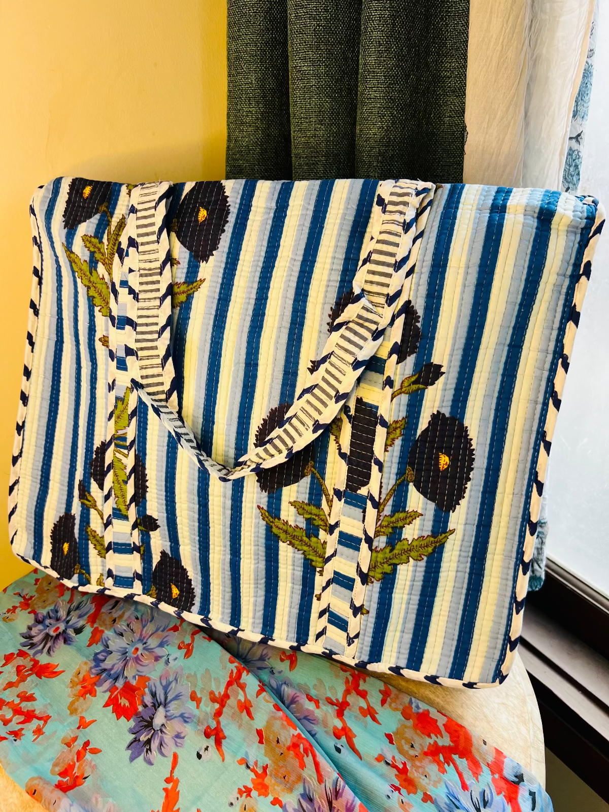 Blue Boota Quilted Tote Bag