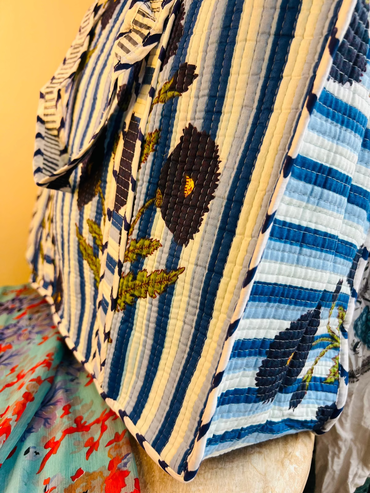 Blue Boota Quilted Tote Bag