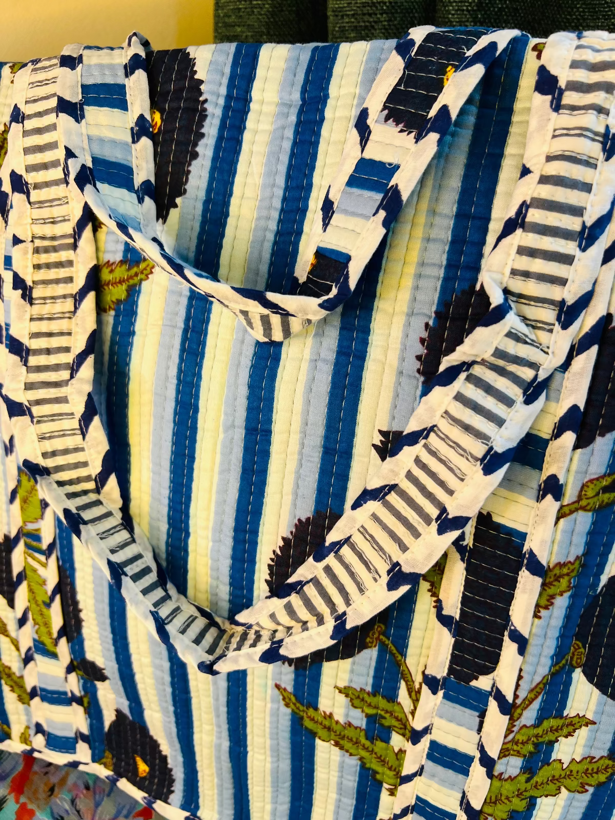 Blue Boota Quilted Tote Bag