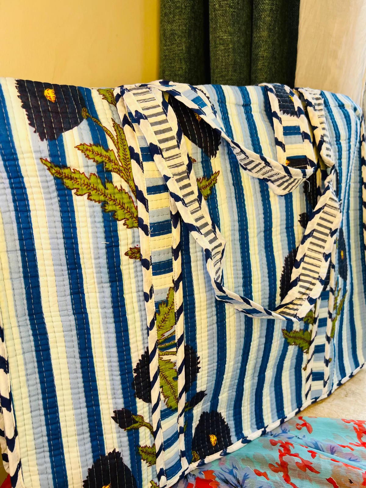 Blue Boota Quilted Tote Bag