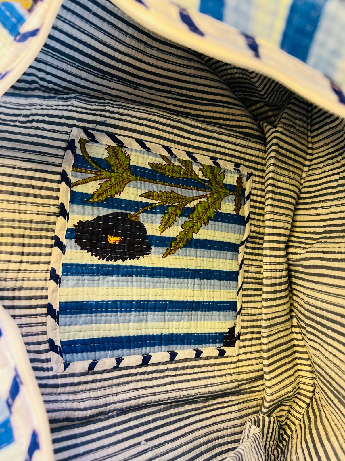 Blue Boota Quilted Tote Bag