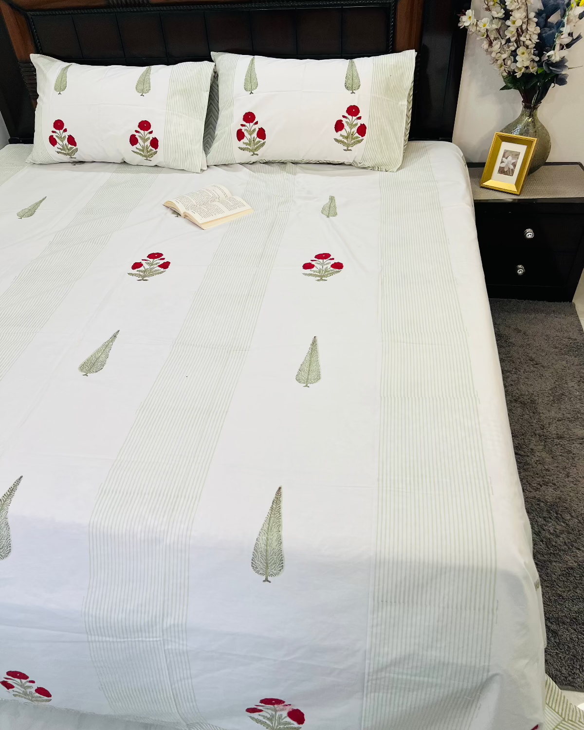 Rajputana Bloom Cotton Bedsheet Set