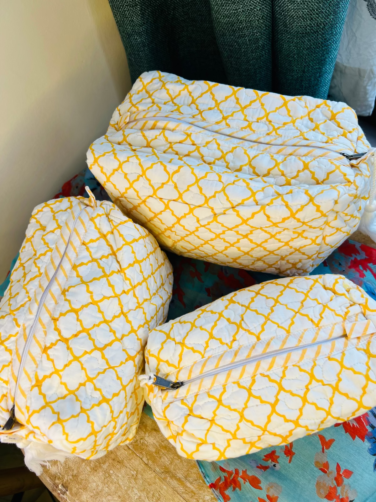 Jaal Edit Multipurpose Quilted Pouches - Set of 3