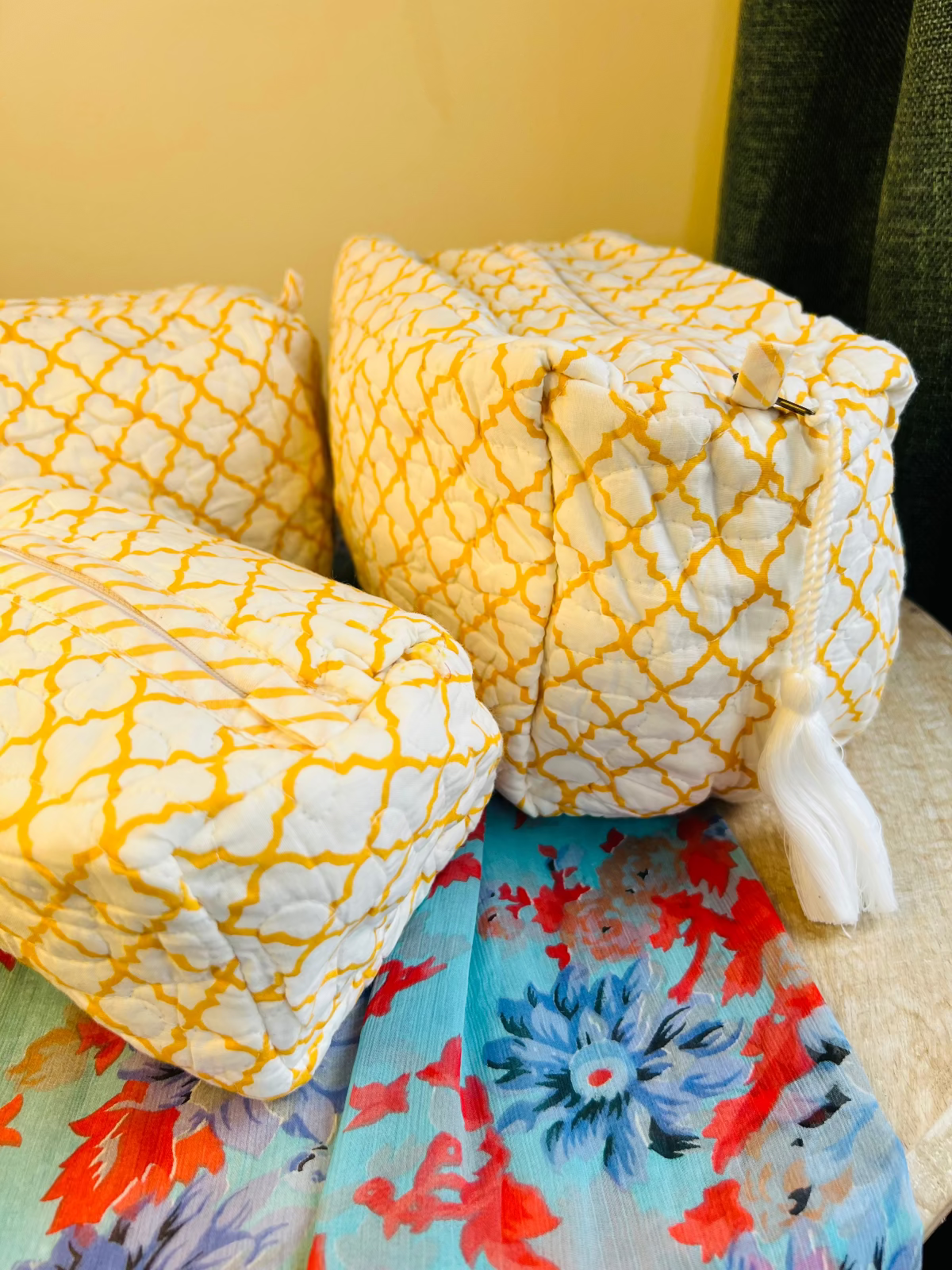 Jaal Edit Multipurpose Quilted Pouches - Set of 3