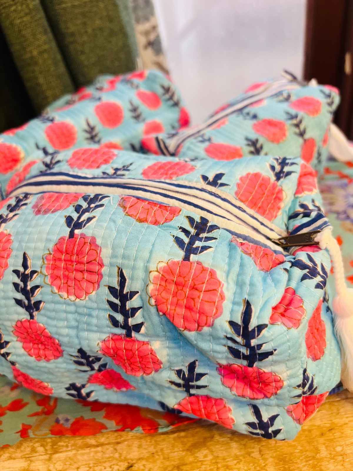 Summer Bloom Multipurpose Quilted Pouches - Set of 3 (Copy)