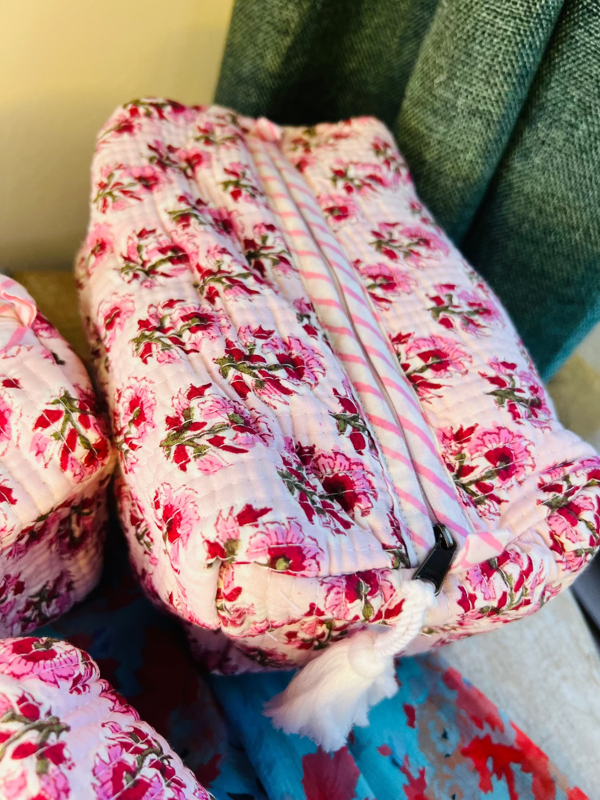 Rani Booti Multipurpose Quilted Pouches - Set of 3