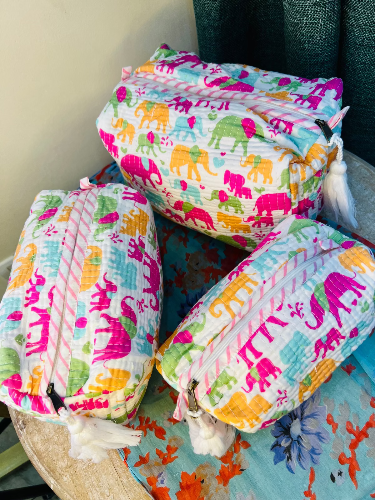 Gaj Carnival Multipurpose Quilted Pouches - Set of 3