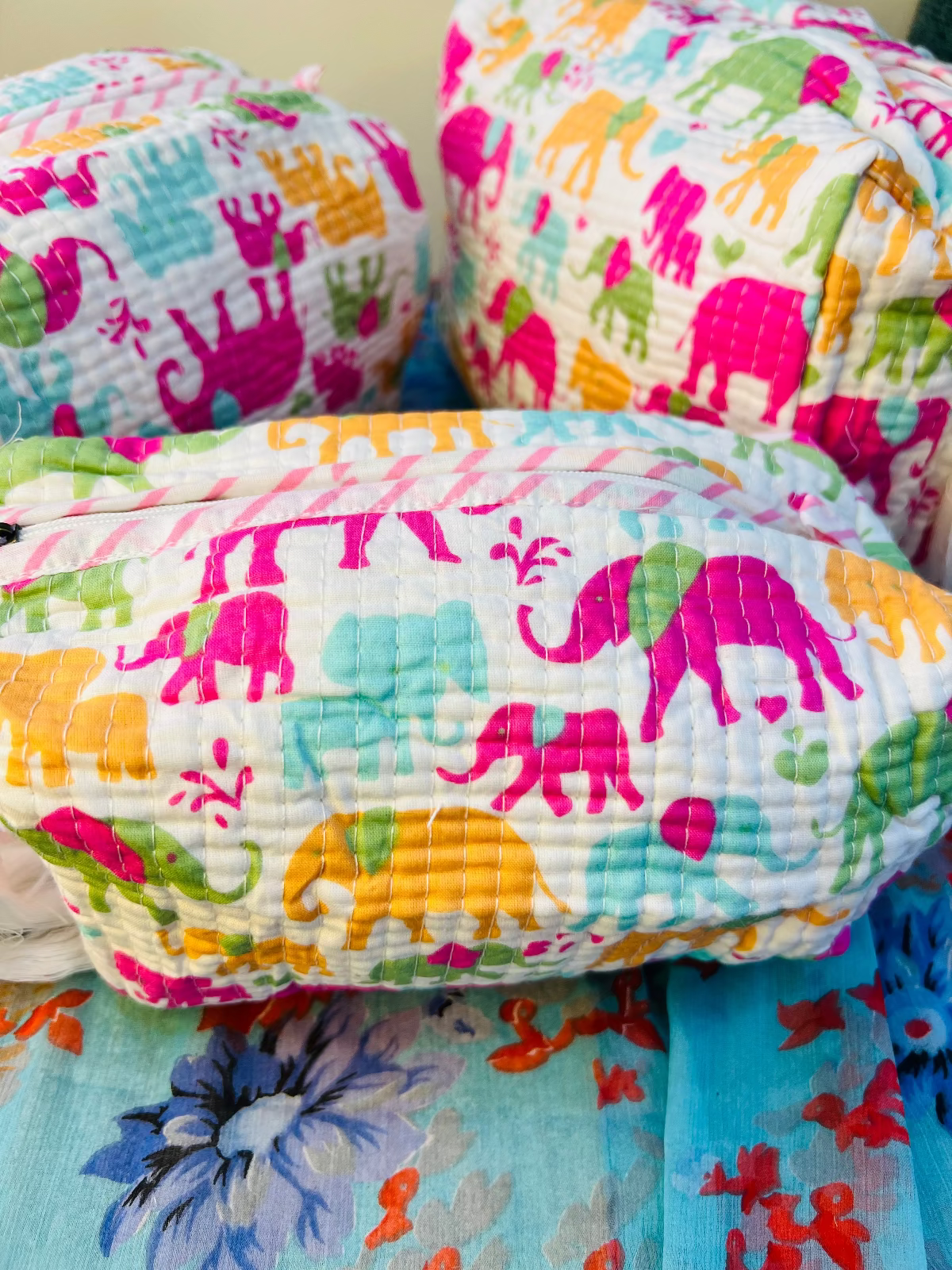 Gaj Carnival Multipurpose Quilted Pouches - Set of 3