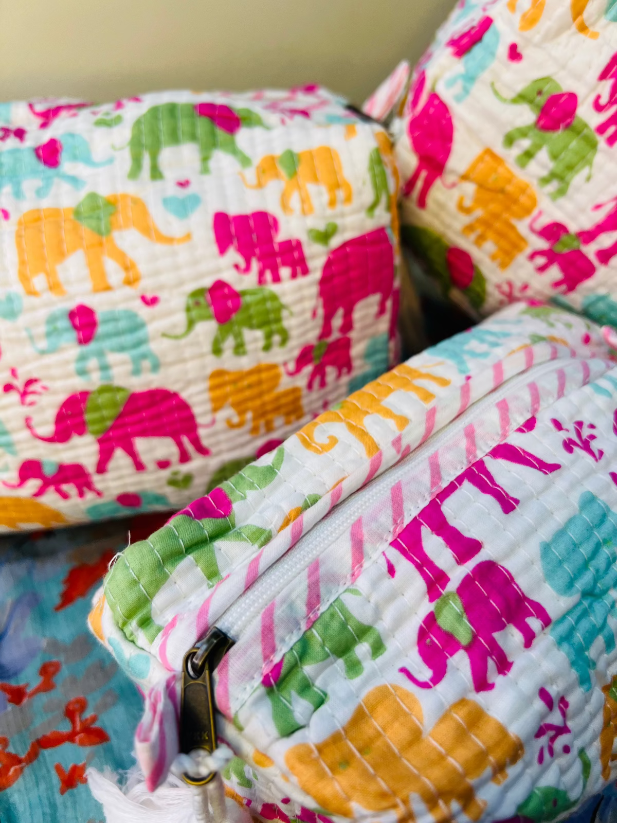 Gaj Carnival Multipurpose Quilted Pouches - Set of 3