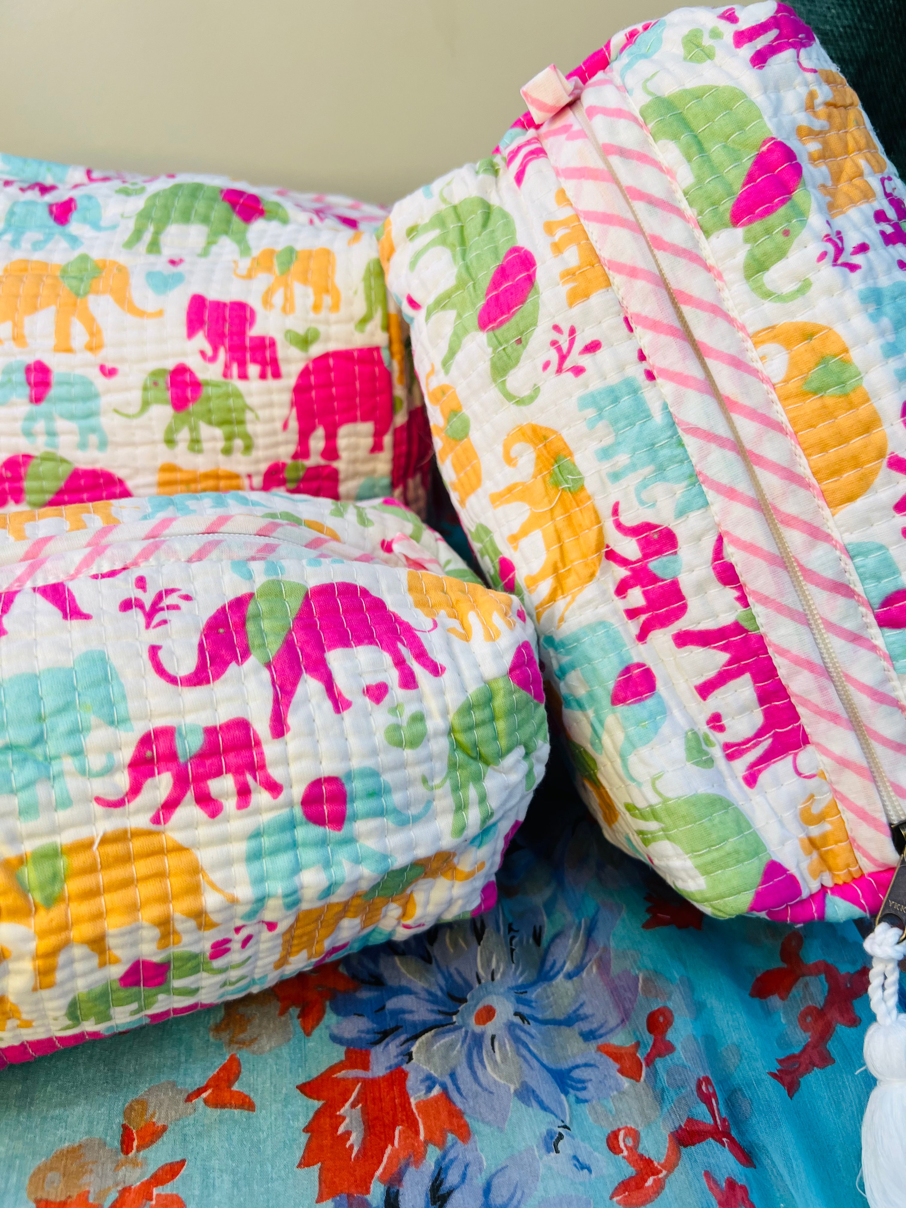Gaj Carnival Multipurpose Quilted Pouches - Set of 3